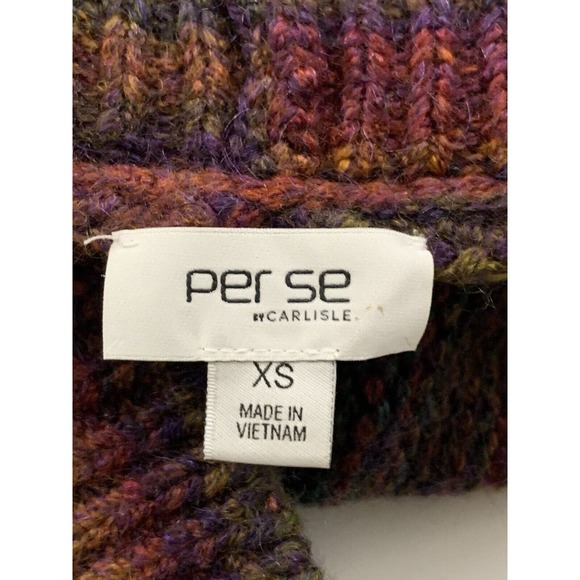 Per se by Carlisle Women’s Merino Wool Blend Multicolor Open Front Cardigan XS - Picture 3 of 8